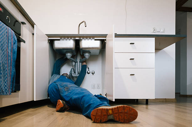 Professional Emergency Plumber technician working in Lerna, IL